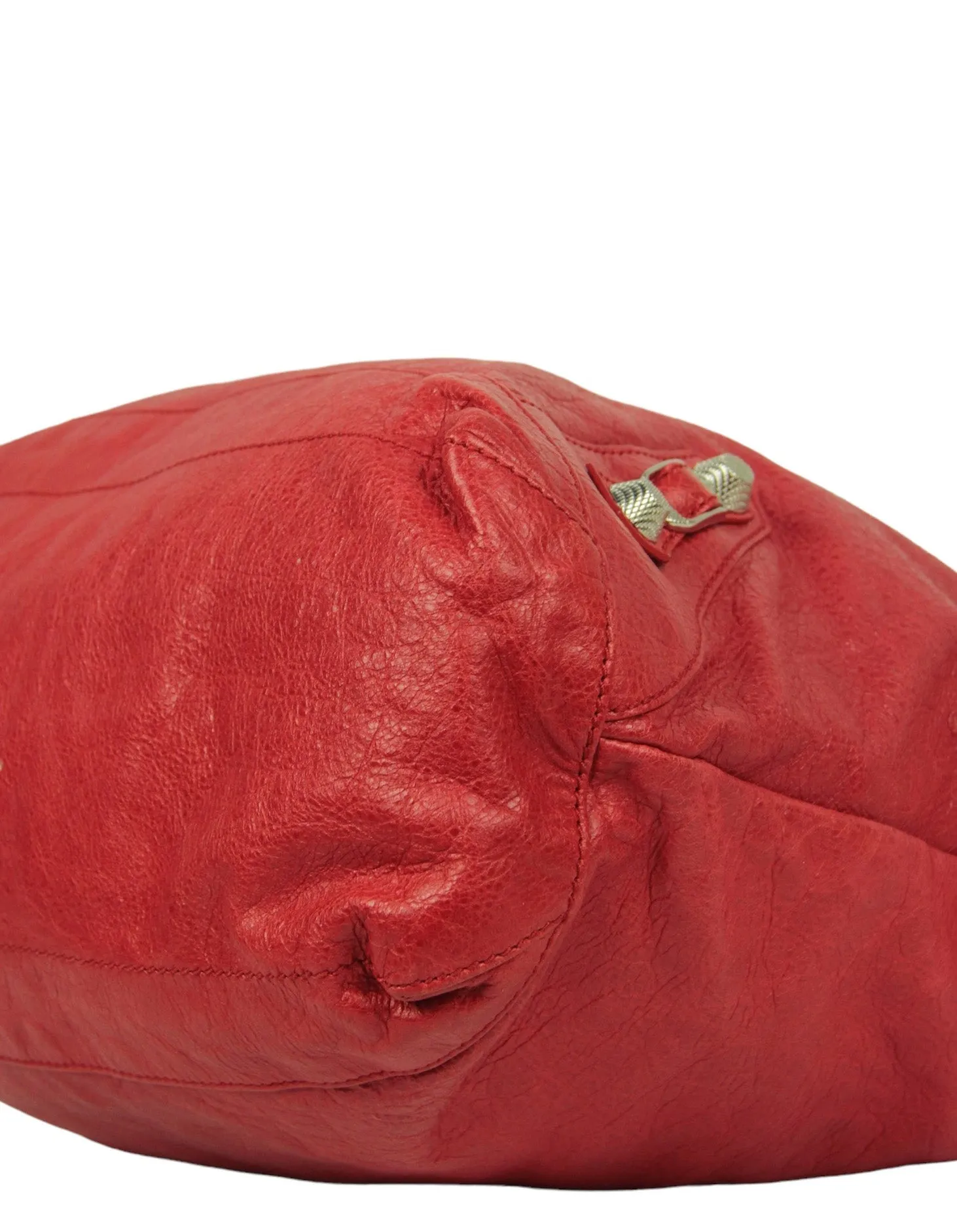 Balenciaga Red Leather Motocross Giant 21 Day Hobo