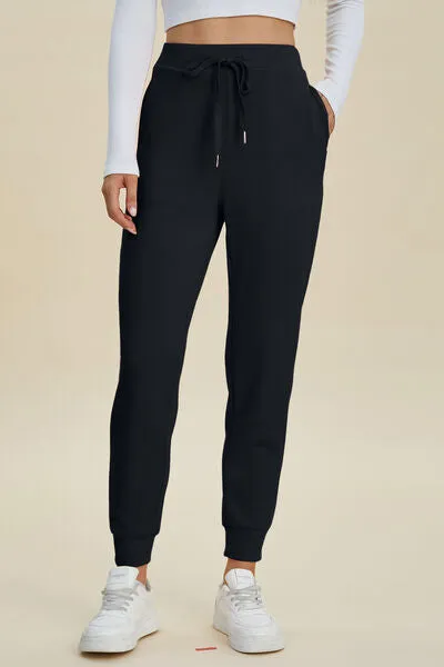 Drawstring High Waist Joggers