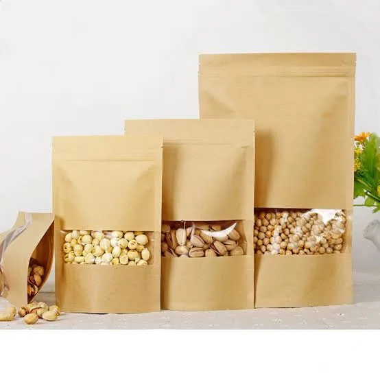 Kraft Paper Pouches With Window